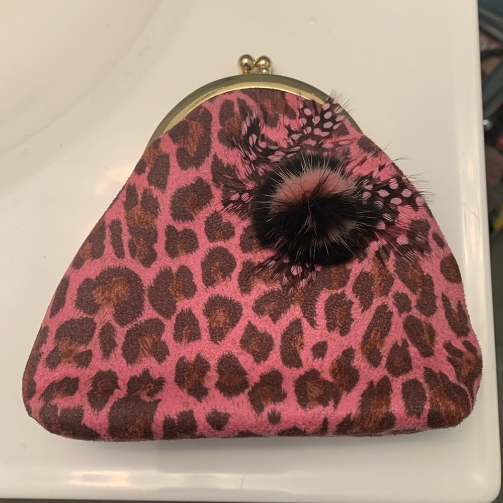 Pink Leopard Change Purse